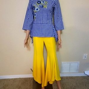 Zara yellow flare leg pants